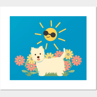 Happy West Highland White Terrier in the Sunshine Posters and Art